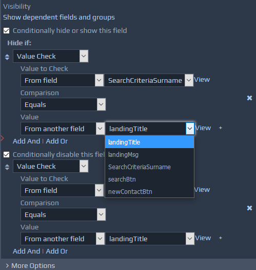 Screen-shot of Visibility Details